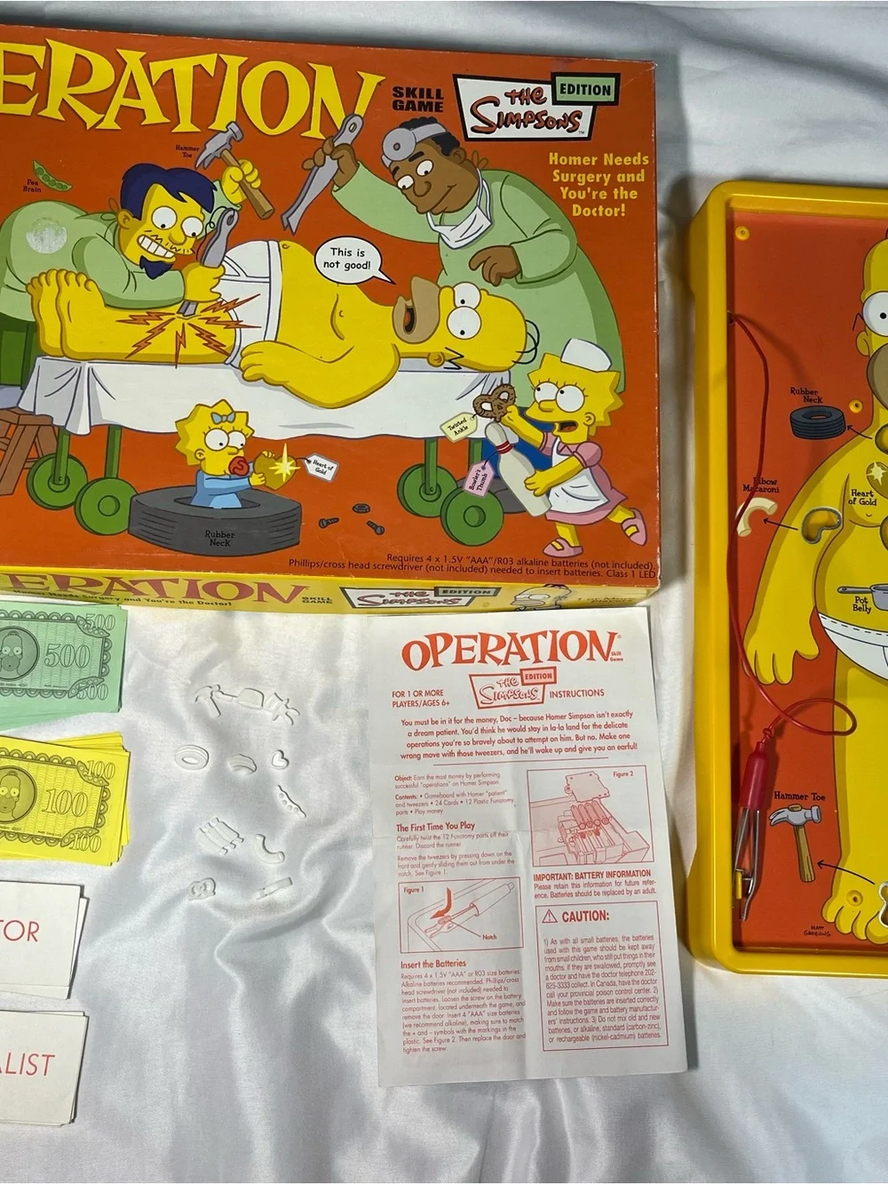 Vintage Milton Bradley The Simpsons Operation Board Game 2005 Tested Works